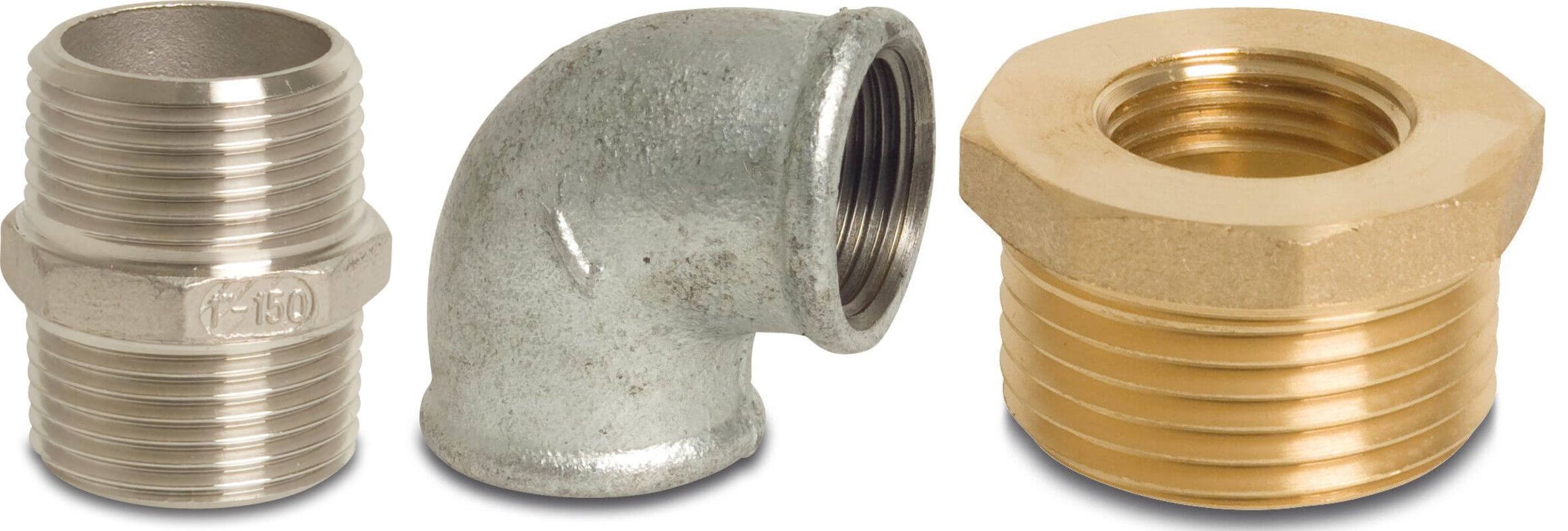Fittinge aus Edelstahl, Messing, und Temperguss