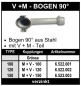 Preview: Schnellkupplung - Italienisches System - Bogen 90° mit V-Teil und M-Teil