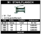 Preview: Schnellkupplung - Italienisches System - M-Teil mit Quadratflansch
