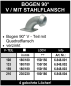 Preview: Perrot V-Teil Bogen 90° mit Quadratflansch