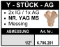 Preview: Y-Stück(2x Innengewinde x 1x Aussengewinde) aus Messing
