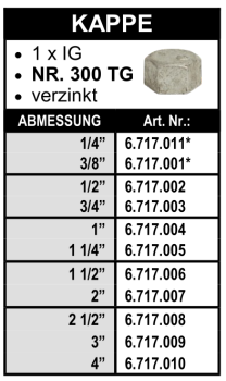 Kappe aus Tempergus, verzinkt