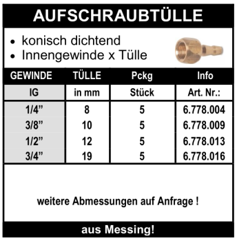 Aufschraubtülle mit Innengewinde