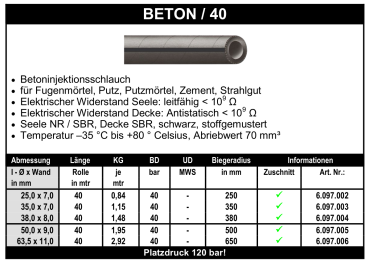Beton / 40 - Schlauch