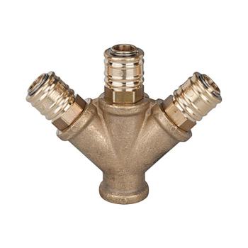 Dreiwege Druckluftverteiler mit Innengewinde oder Aussengewinde (NW 7,2)