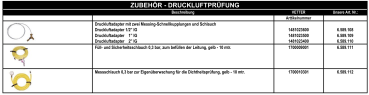 Vetter - Zubehör Druckluftprüfung