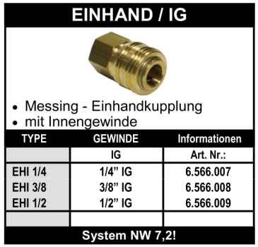Druckluftkupplung mit Innengewinde (NW 7,2)