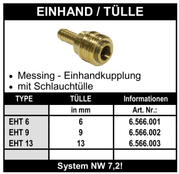 Druckluftkupplung mit Tülle (NW 7,2)