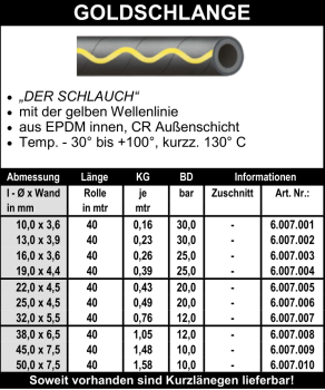 Goldschlange - Schlauch