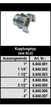 Schnellkupplung - System Guillemin mit Aussengewinde