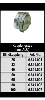 Schnellkupplung - System Guillemin Blindkupplung