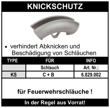 Knickschutz für Feuerwehrschläuche