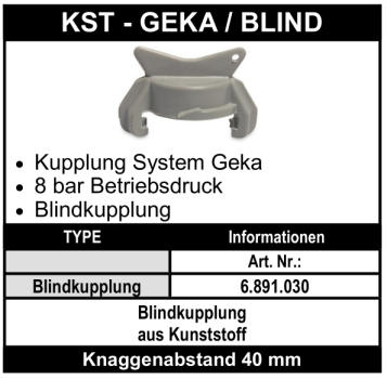 System Geka Blindkupplung aus Kunststoff