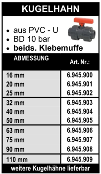 Kugelhahn aus PVC-U