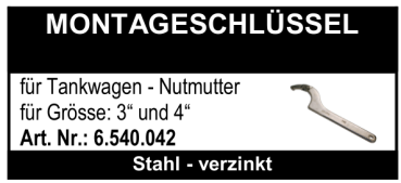 Montagschlüssel für Tankwagenkupplungen