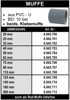 Muffe aus PVC-U