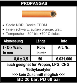 Propangas - Schlauch