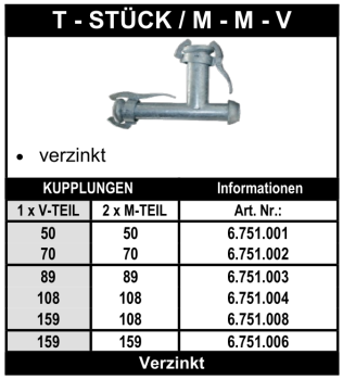 Perrot T-Stück mit 1x V-Teil und 2x M-Teil