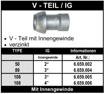 Perrot V-Teil / mit Innengewinde