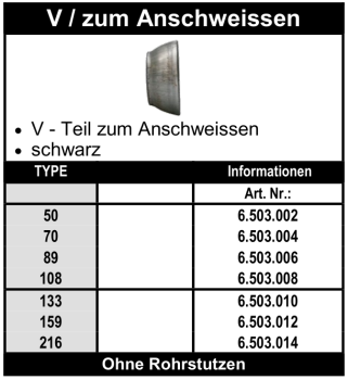 Perrot V-Teil / zum Anschweissen