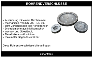 Rohrendverschlüsse DN 200 - 600