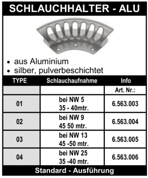 Schlauchhalter aus Alu