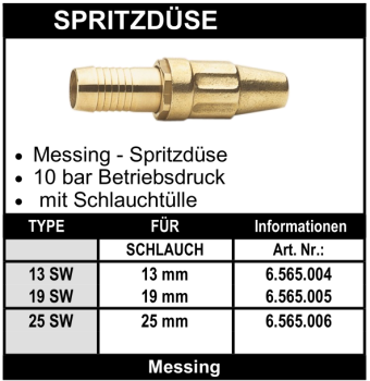 Spritzdüse mit Schlauchtülle