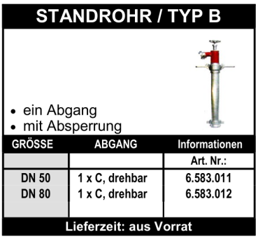 Standrohr - Typ B