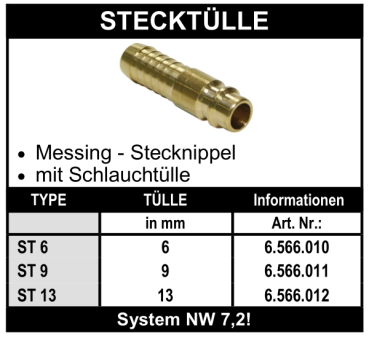 Stecknippel mit Tülle (NW 7,2)