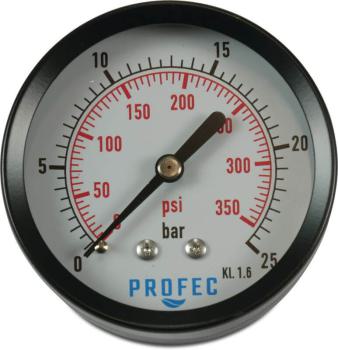 Manometer Ø 63 mm - 1/4" - Stahl - Hinten