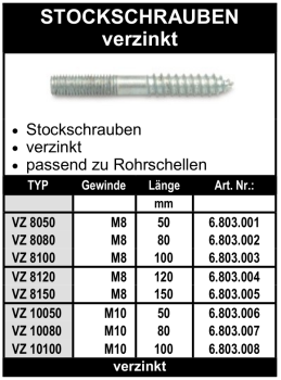 Stockschrauben verzinkt
