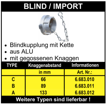 Storz Blindkupplung - Import