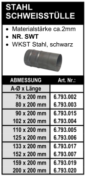 Schweisstülle aus Stahl