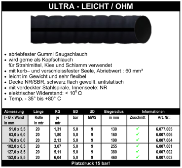 Ultra-Leicht / Ohm - Schlauch
