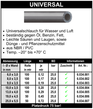 Universal - Schlauch