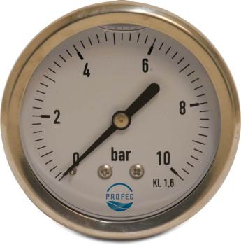 Manometer Ø 63 mm - 1/4" - Edelstahl - Hinten
