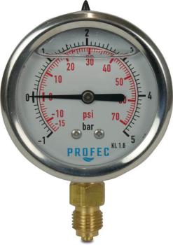 Manometer Ø 63 mm - 1/4" - Edelstahl - Unten