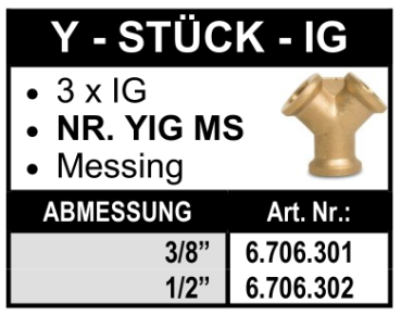 Y-Stück(3x Innengewinde) aus Messing