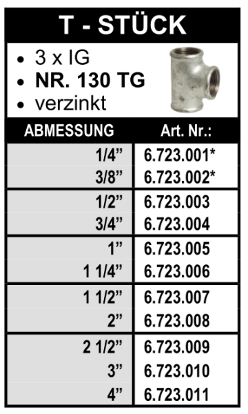 T-Stück aus Temperguss, verzinkt