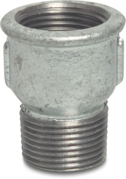 Muffennippel (Innengewinde x Aussengewinde) aus Temperguss, verzinkt