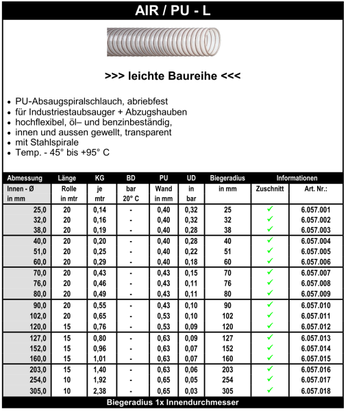 Air / PU - L - Schlauch