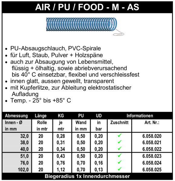 Air / PU / Food - M - AS - Schlauch
