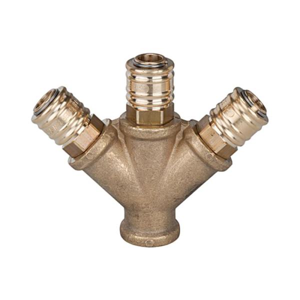 Dreiwege Druckluftverteiler mit Innengewinde oder Aussengewinde (NW 7,2)