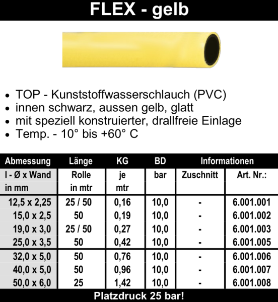 Flex-gelb - Schlauch