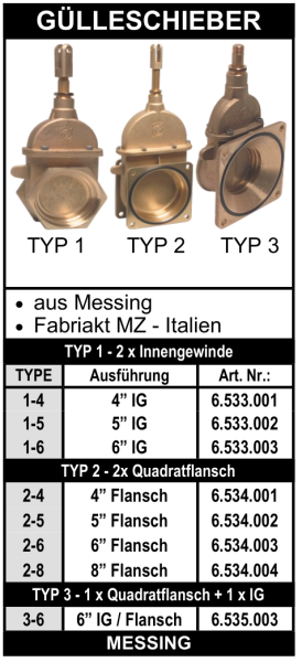 Gülleschieber in verschiedenen Ausführungen