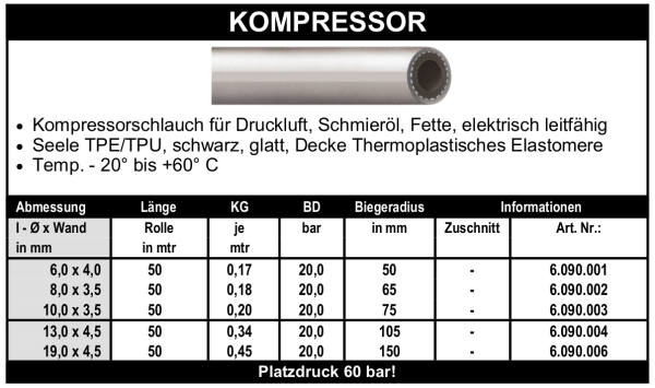 Kompressor - Schlauch