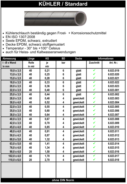 Kühler / Standard - Schlauch