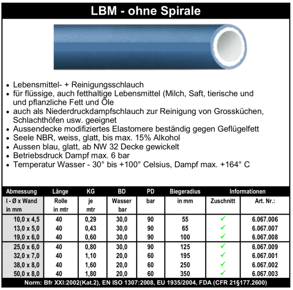 LBM - ohne Spirale - Schlauch