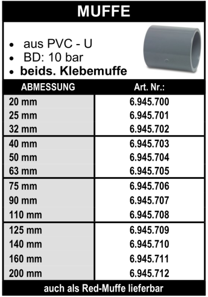Muffe aus PVC-U