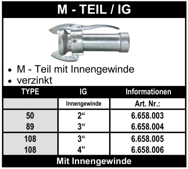 Perrot M-Teil / mit Innengewinde